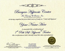 7th Path Self-Hypnosis® Certification 7th Path Self hypnosis Certificate