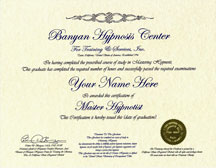 Master Hypnotist Certificate Master Hypnotist Certification