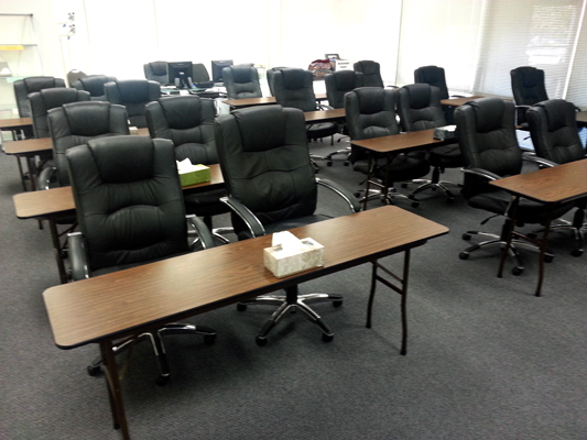 Classroom and Chairs Viewed from Front